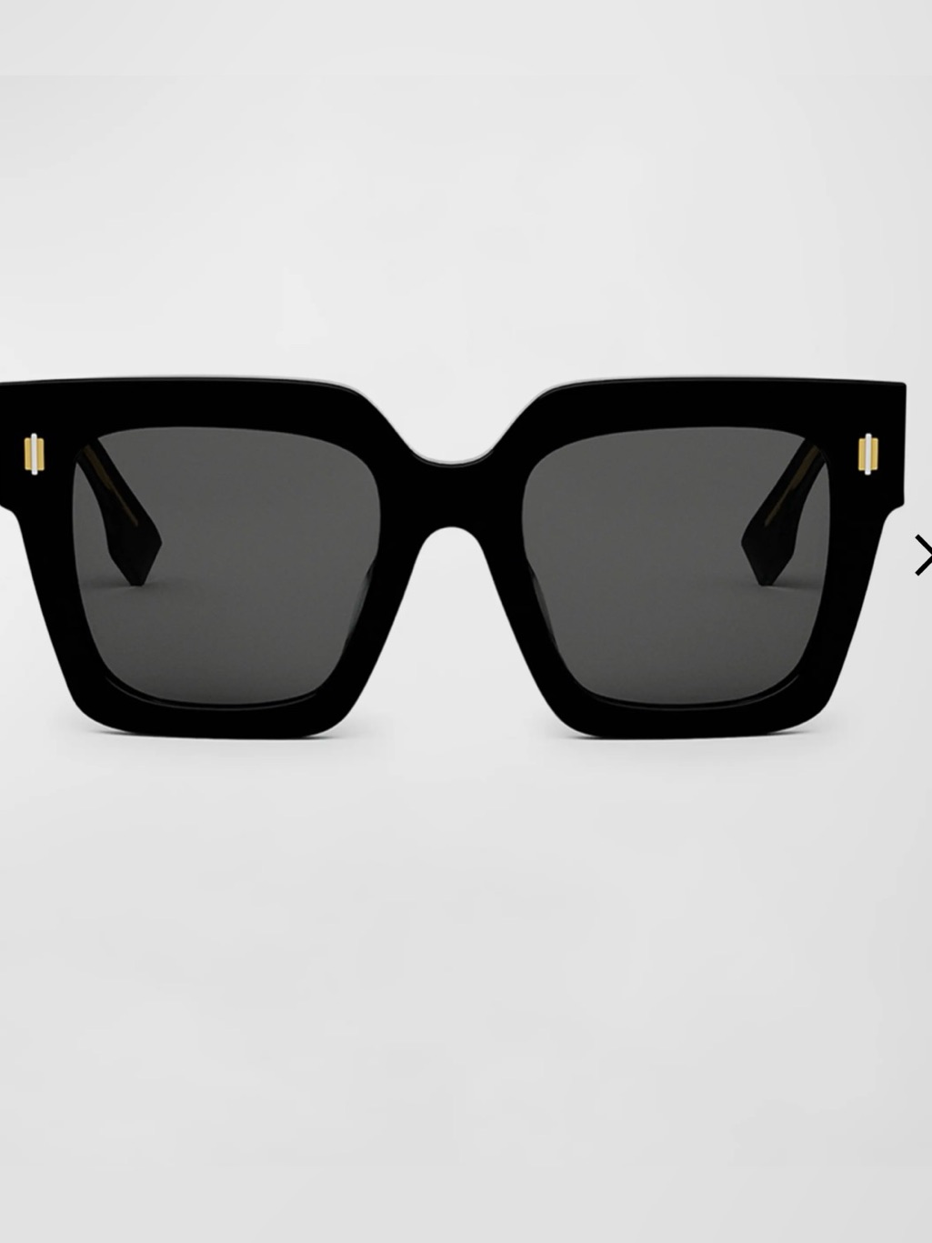 Fendi Roma Oversized Square Sunglasses Black & Gold | Includes Dust Bag